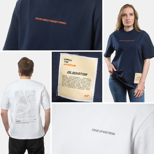 Футболка белая Gladiator “Stand up and row” (S-M)